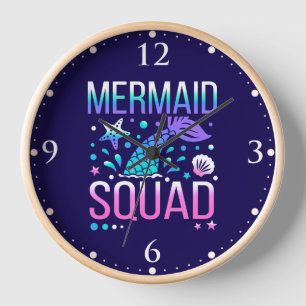 Horloge Joyeux Anniversaire Équipe de sirène 68296
