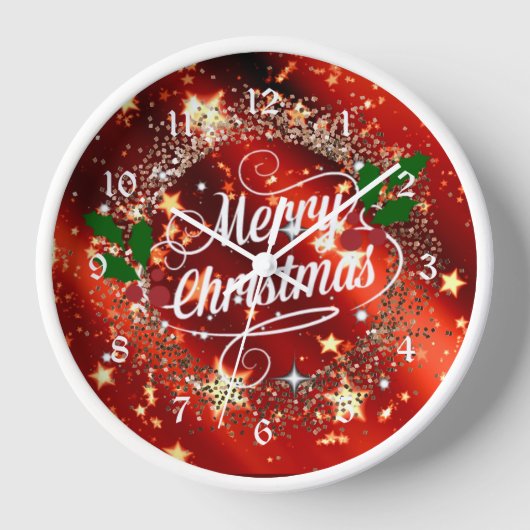 Horloge Joyeux Christmans, parties scintillant et brillanc (Recto)