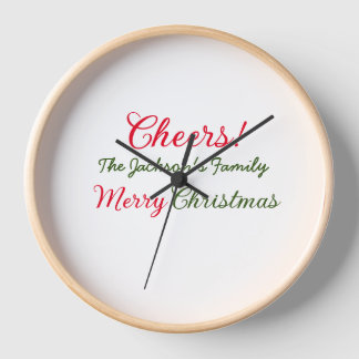 Horloge joyeux noël applaudissements ajouter nom de famill
