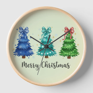 Horloge Joyeux Noël Trio Arbre