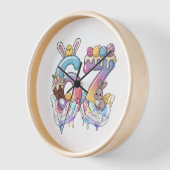 Horloge Joyeux œufs de glace de Pâques (Angle)