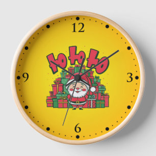Horloge Joyeux Père Noël de dessin animé Noël