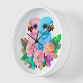 Horloge Jumeaux de perroquets pour bébés (Angle)