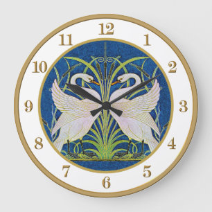 Horloge jumelle de cygnes de Nouveau de l'art de