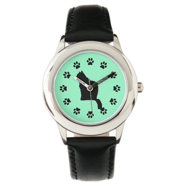 Horloge - Kat en pootafdrukken (Voorkant)