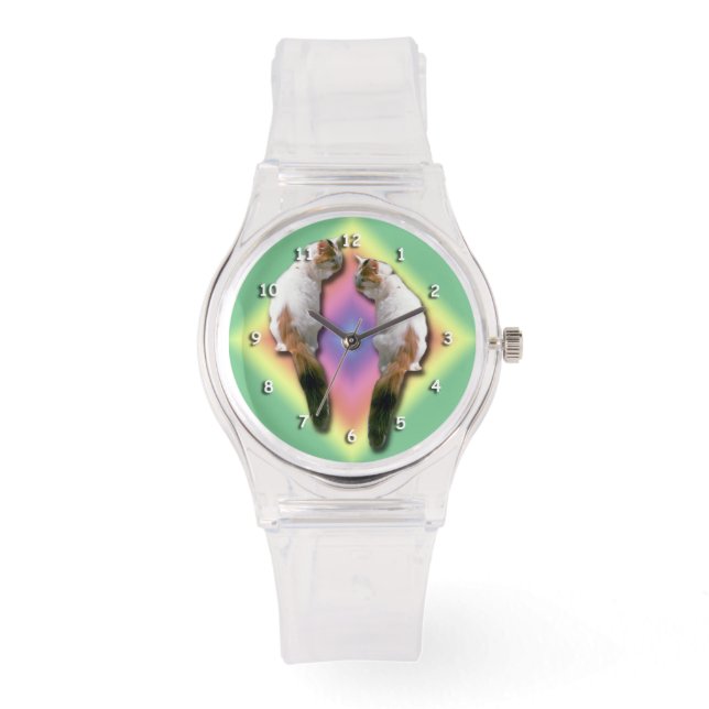 Horloge - Katten en regenboogdiamant (Voorkant)