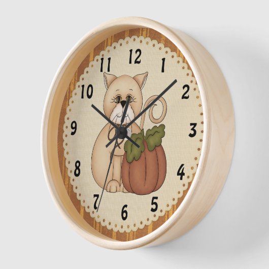 Horloge Kitty Automne (Angle)