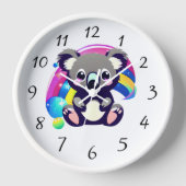 Horloge Koala Bear et Rainbow (Recto)