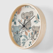 Horloge Koalas dans la crèche en fleurs (Angle)