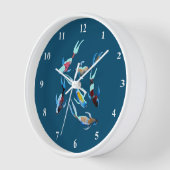 Horloge Koi aquarelle (Angle)