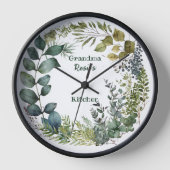 Horloge La cuisine de grand-mère | Courbe aquarelle person (Recto)