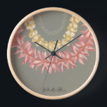 Horloge Lā Lei par Wander With Aloha<br><div class="desc">Célébration de l'art de la confection de lei,  partage Aloha à travers lei et la beauté ornée des fleurs les plus parfumées d'Hawaii.</div>