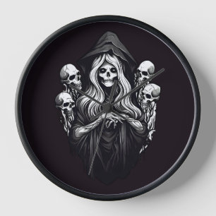 Horloge La mort avec des crânes