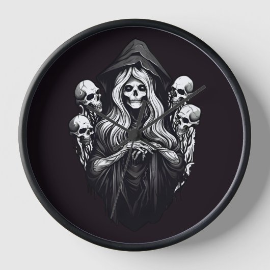 Horloge La mort avec des crânes (Recto)