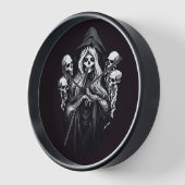 Horloge La mort avec des crânes (Angle)