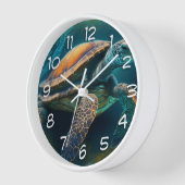 Horloge La tortue de mer La baignade dans l'océan (Angle)