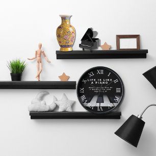Horloge La vie est comme un piano Inspirationnel Numéros r