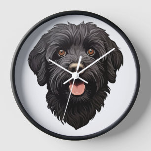 Horloge Labradoodle Chien Noir