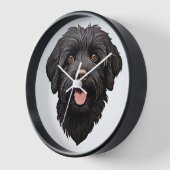 Horloge Labradoodle Chien Noir (Angle)