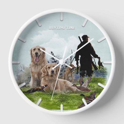 Horloge Labrador, chasse au canard  (Recto)