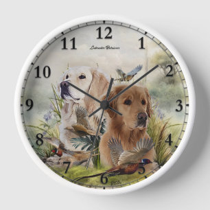 Horloge Labrador Retrivers avec faisan, Art