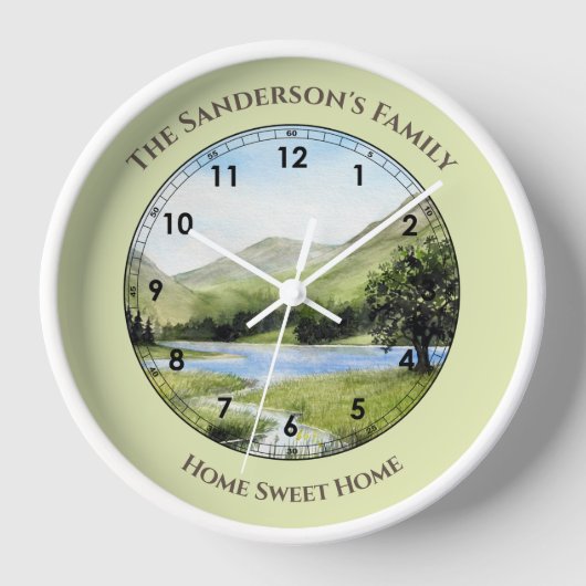 Horloge Lac Buttermere Cumbria Angleterre Aquarelle (Recto)