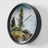 Horloge Lac Tahoe Aquarelle Paysage (Angle)