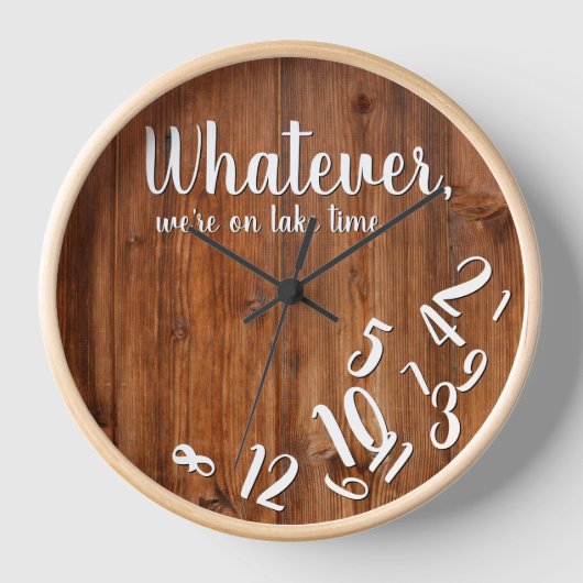 Horloge Lake Time Rustic Wood Funny Retraite Lake Home (Recto)