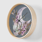 Horloge Lavande Mystique Boho Lavande Anemone Lune (Angle)