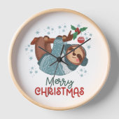 Horloge Lazy Sloth Noël (Recto)