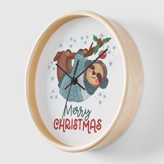 Horloge Lazy Sloth Noël (Angle)