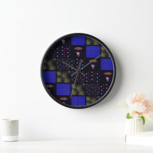 Horloge Le 4 juillet Patchwork Motif - le 4 juillet