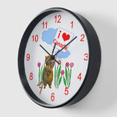 Horloge Le Castor canadien aime le Canada (Angle)