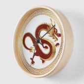 Horloge Le dragon chinois vous souhaite une bonne année (Angle)