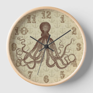 Horloge Le poulpe Brown de cru ancre la Chambre de plage