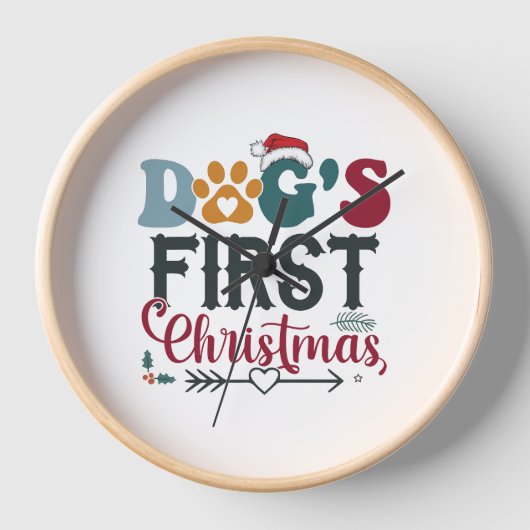 Horloge Le premier Noël du chien (Recto)