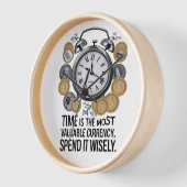 Horloge Le temps est la monnaie la plus précieuse (Angle)