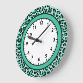 Horloge Léopard Imprimé Turquoise Guépard Tendance (Angle)