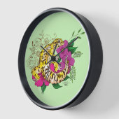 Horloge Léopard jaune Gecko Vert (Angle)