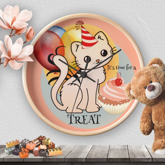 Horloge Les Pastels Festifs Cute Kitten