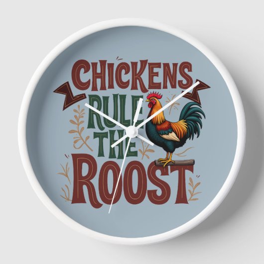 Horloge Les poulets gouvernent la ferme rustique la plus p (Recto)