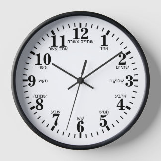 HORLOGE LETTRE HÉBRAÏQUE