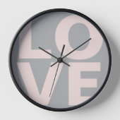 Horloge Lettres d'amour rose clair Typographie Arrière - p (Recto)