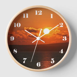 Horloge Lever de soleil sur la mer