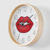 Horloge Lèvres Rouges (Angle)