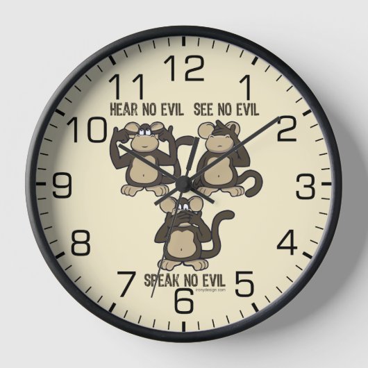 Horloge L'humour de Hear No Evil Monkey (Recto)