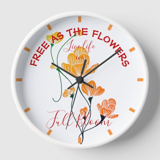 Horloge Libre comme Fleurs Jaune Orange Ginkgo Feuilles (Recto)