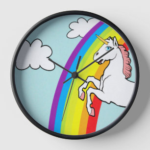 Horloge Licorne Arc-en-ciel