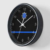 Horloge Ligne bleue mince (Angle)