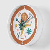 Horloge Lion de dessin et guitare (Angle)